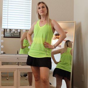 BAW reflective running top yellow shirt tank